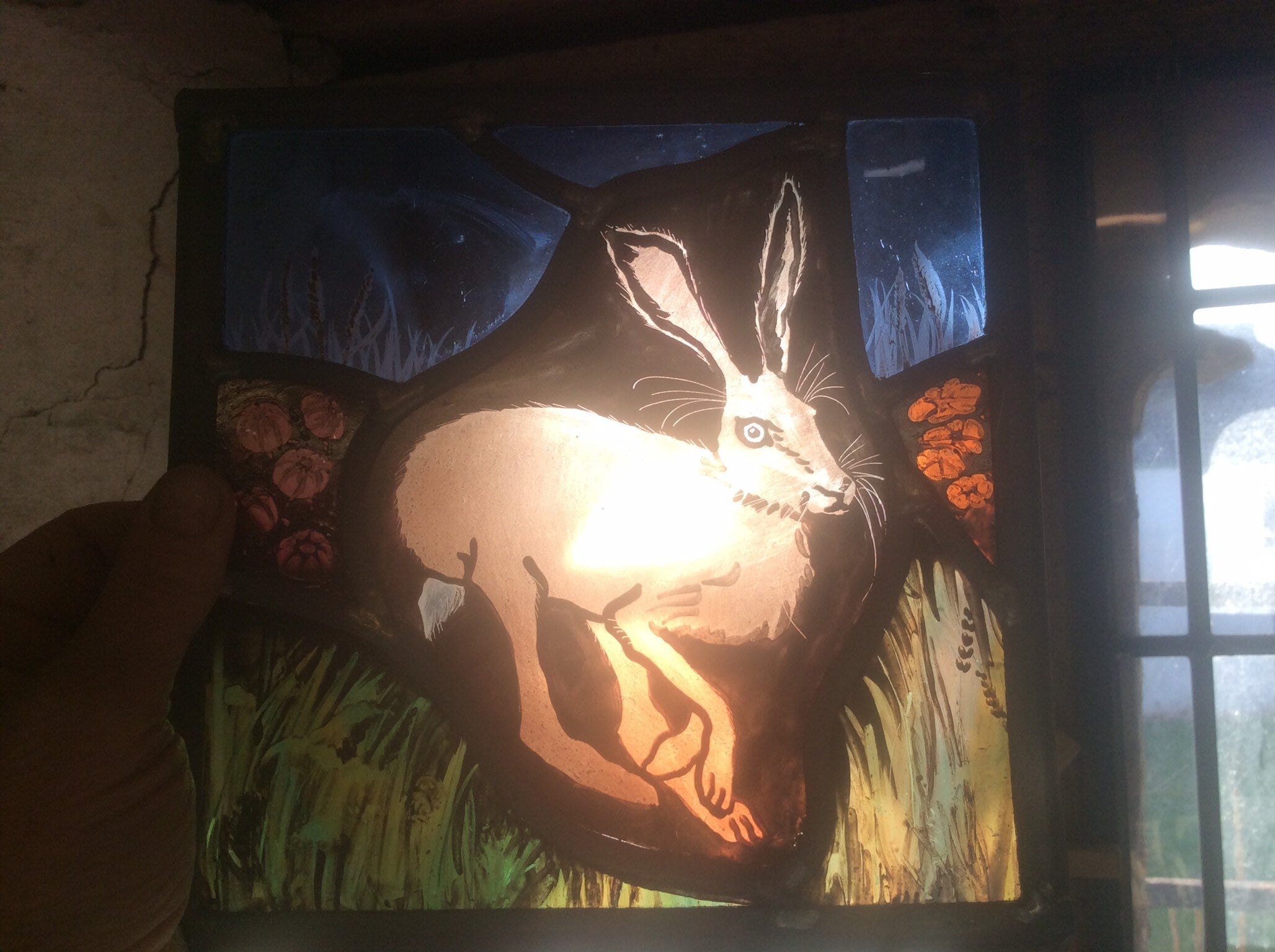 Summer Hare Stained Glass Window