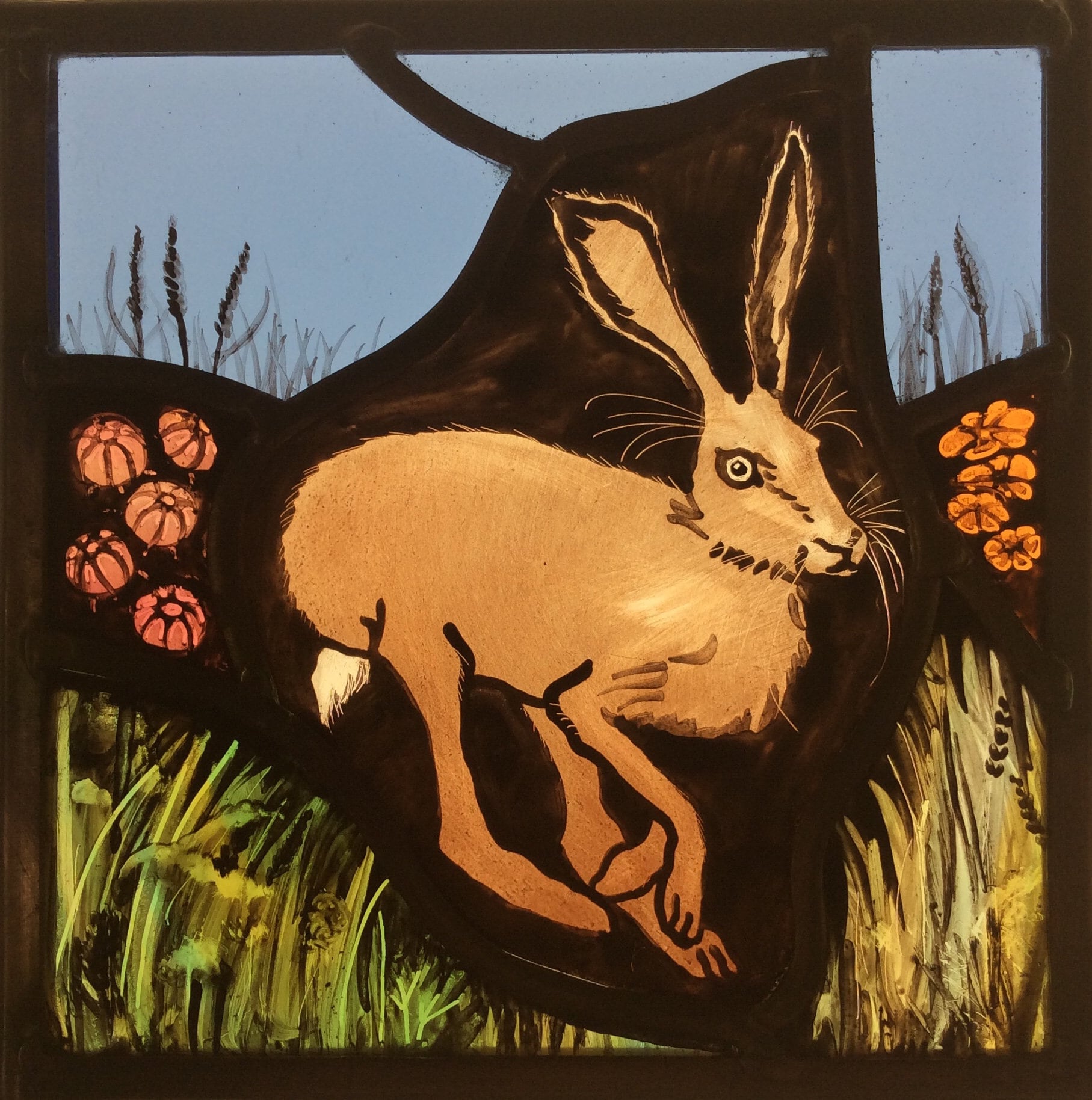 Summer Hare Stained Glass Window