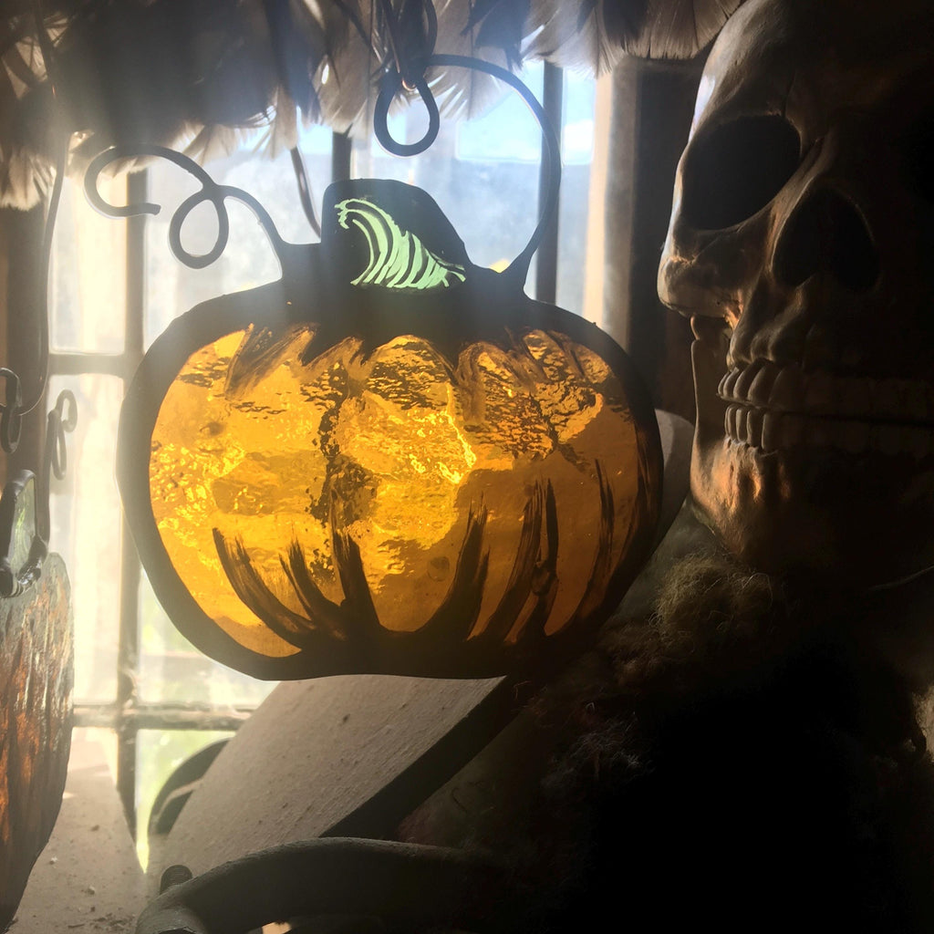 Halloween Pumpkin stained glass decor