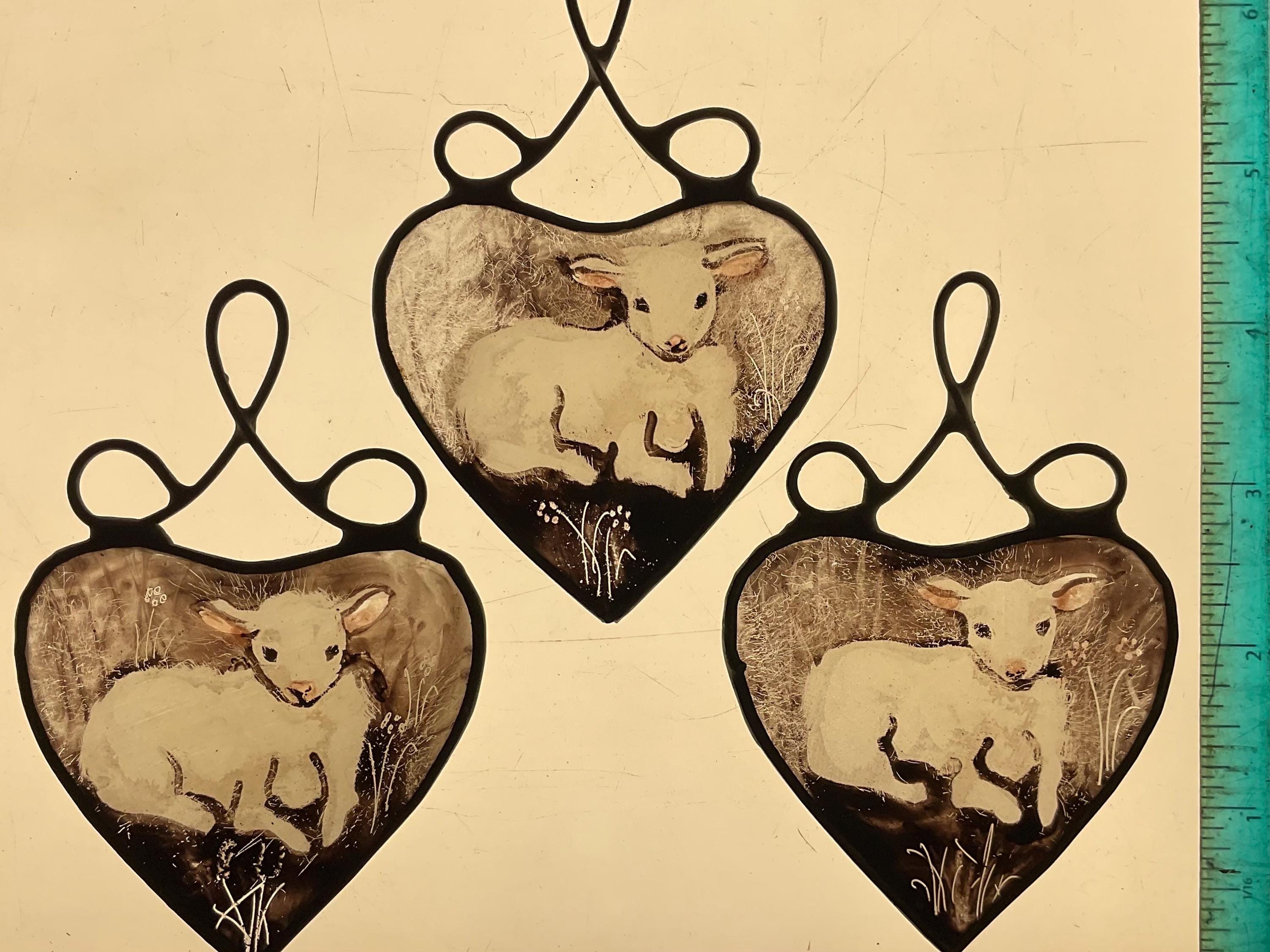 lamb stained glass decoration
