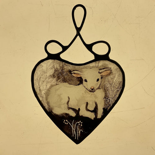 lamb stained glass decoration