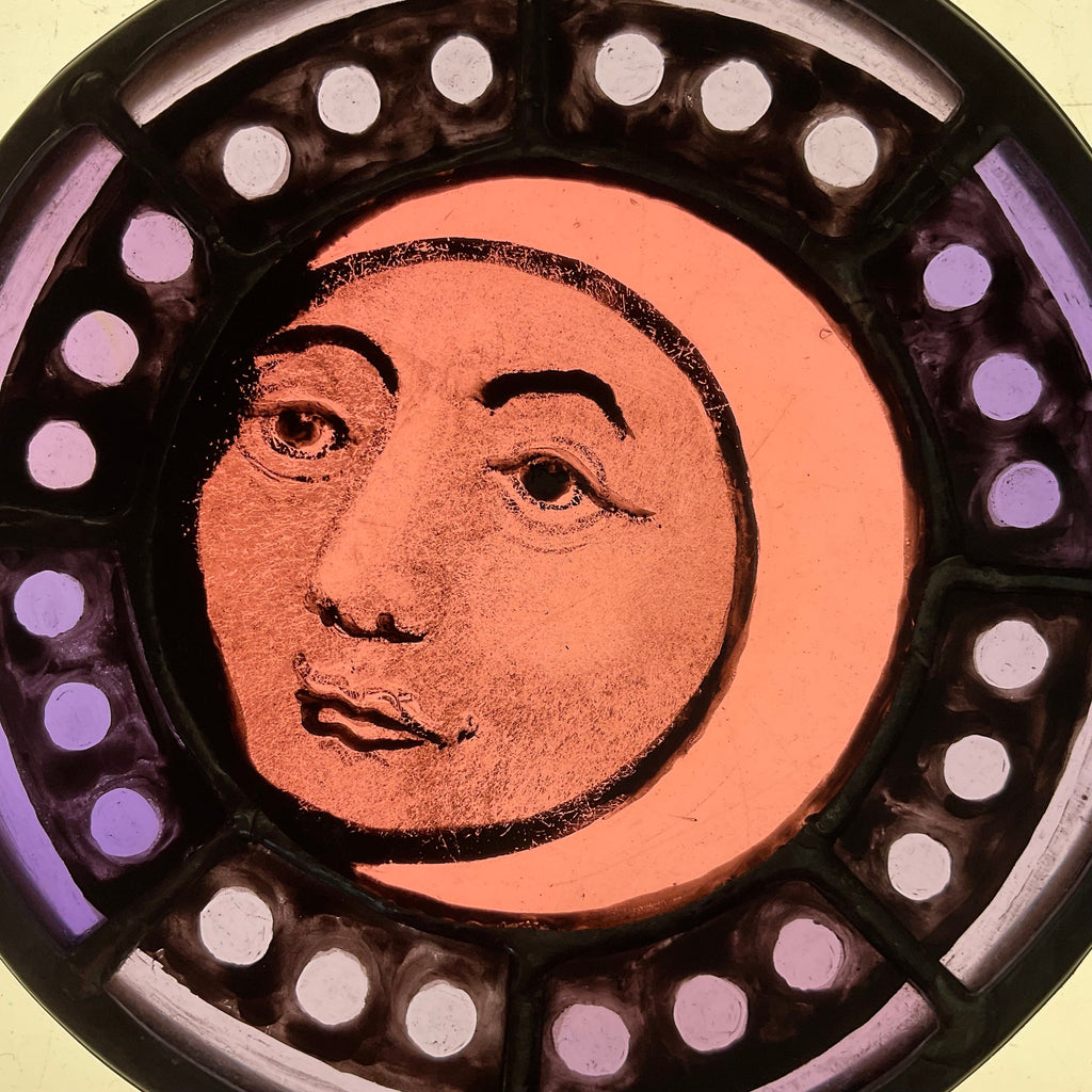 Pink Moon Stained Glass Decor