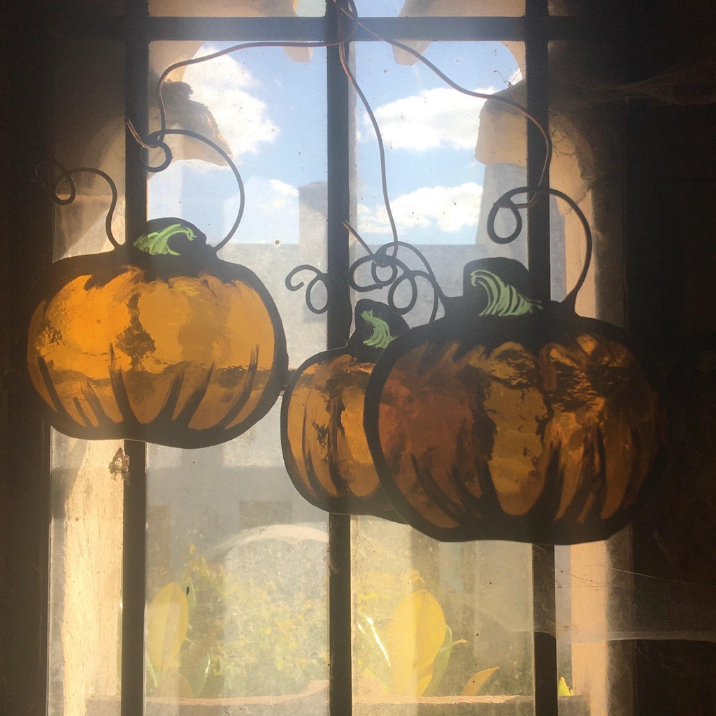 Halloween Pumpkin stained glass decor