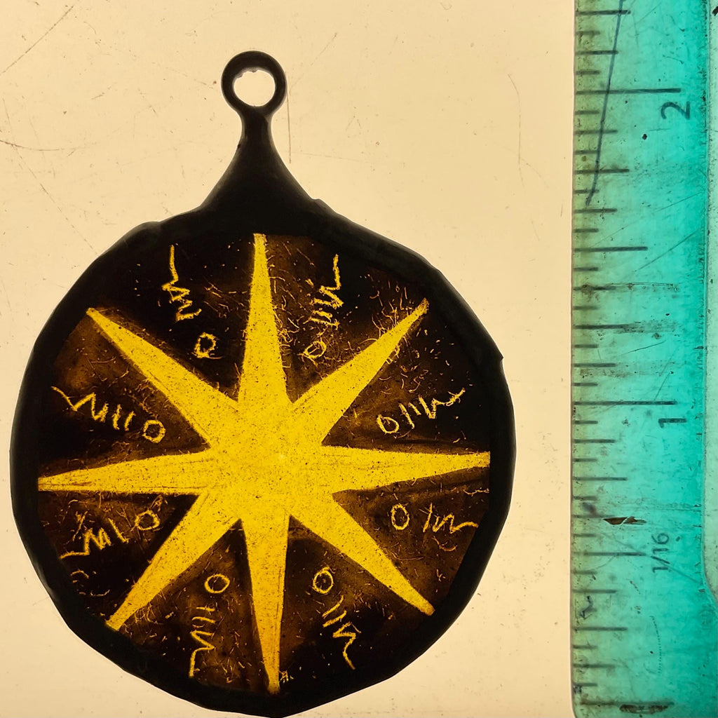Vintage Stained Glass Star in Gold