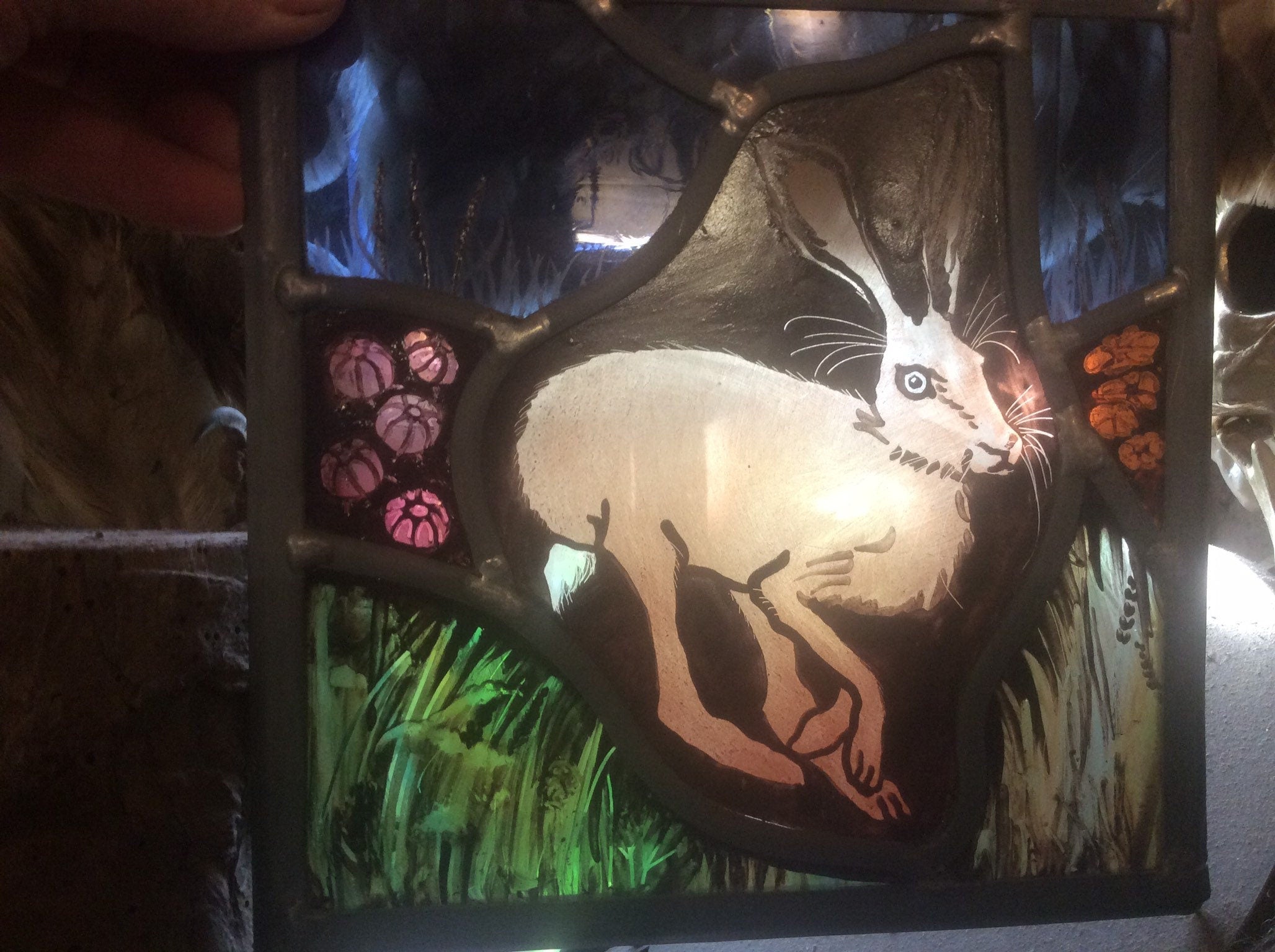 Summer Hare Stained Glass Window