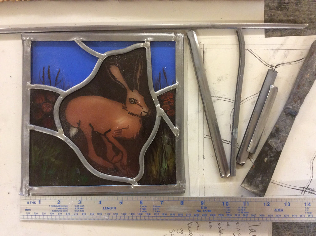 Summer Hare Stained Glass Window
