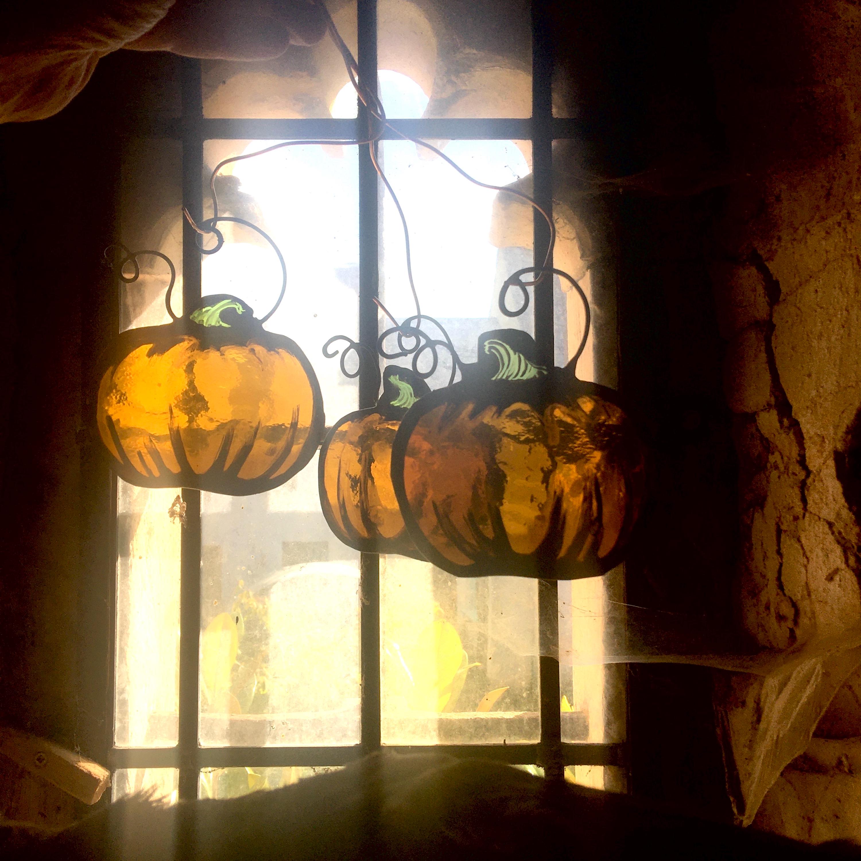 Halloween Pumpkin stained glass decor